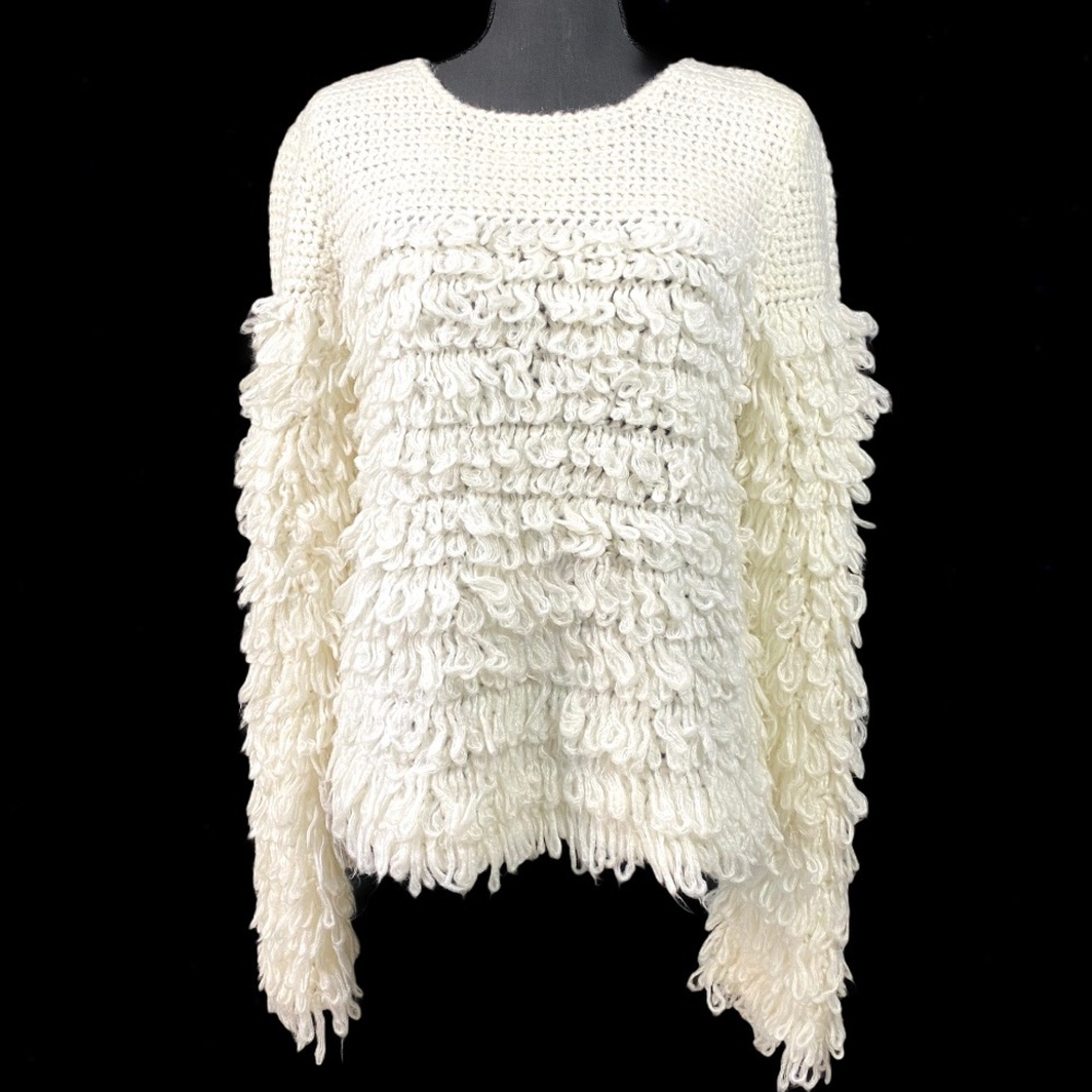 very J shag fringe loop sweater